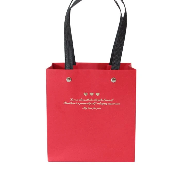 A4 Paper Bags With Logo Foil Stamping In Gold